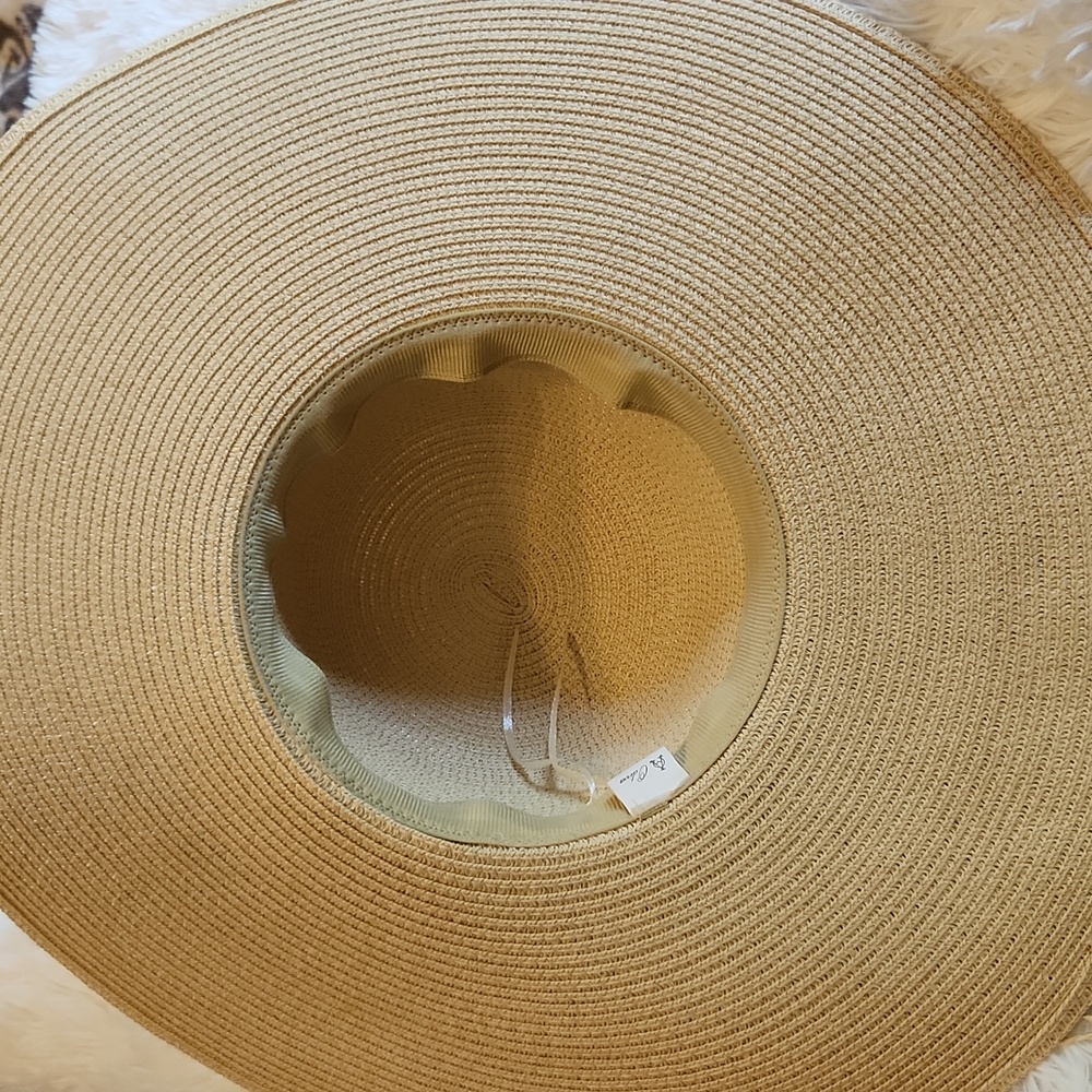 SUNHAT Beigè  Floral Wide Brim NWT - Picture 3 of 5